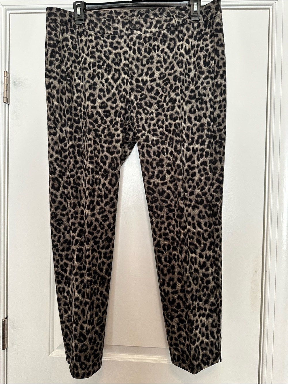 CAbi Leopard Print Pant - Black & Cream
